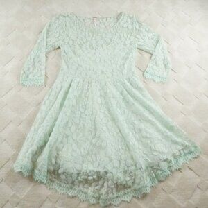 Free People Mint Lace Mini Dress